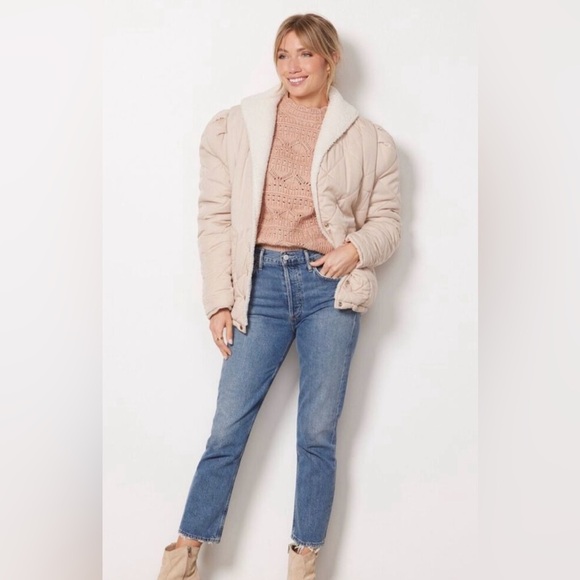 NEW Blank NYC Warm Hearts Quilted Sherpa Jacket ~ Medium - Picture 5 of 7